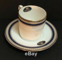 AYNSLEY English China BLUE ORIENT Demitasse Espresso Cup/Saucer 12 Pc Set withBox