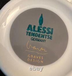 Alessi Tendentse Michael Graves Pair Demitasse Cup & Saucer Porcelain Germany