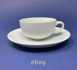 Aluminia Faience Grethe Meyer Blakant Blue Line Demitasse Cups & Saucers Set/4