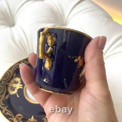 An Antique Sevres Porcelain Demi Tasse Tea Cup And Saucer 1846
