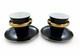 Anno Bernardaud France Modernist Black Gold Demitasse/espresso Cups & Saucers