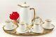 Antiq. Hermann Ohme Silesia Clear Glaze Coffee Pot & 6 Demitasse Cups With Saucers