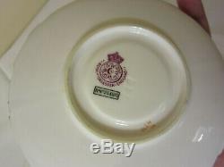 Antique 1800's, Royal Worcester Demitasse Tea Cup & Saucer, Pink, England