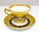 Antique 1850's Rk Dresden Germany Porcelain Gold Gilt Demitasse Tea Cup & Saucer