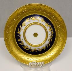 Antique 1850's RK Dresden Germany Porcelain Gold GIlt Demitasse Tea Cup & Saucer