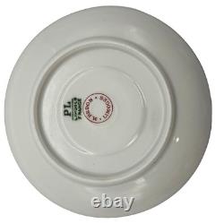 Antique 1860's M. Redon Limoges Demitasse Gilded Monogram Teacup Saucer Set of 7