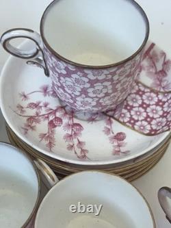 Antique 1883 Royal Worcester Demitasse Tea Set for Bailey Banks & Biddle As-Is
