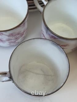 Antique 1883 Royal Worcester Demitasse Tea Set for Bailey Banks & Biddle As-Is