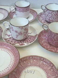 Antique 1883 Royal Worcester Demitasse Tea Set for Bailey Banks & Biddle As-Is