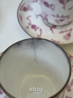 Antique 1883 Royal Worcester Demitasse Tea Set for Bailey Banks & Biddle As-Is