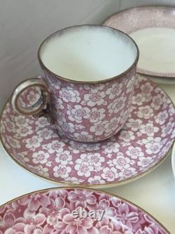 Antique 1883 Royal Worcester Demitasse Tea Set for Bailey Banks & Biddle As-Is