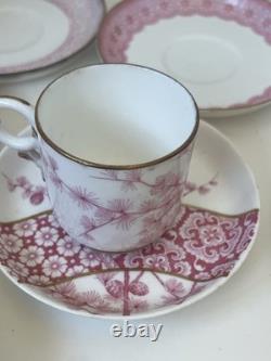 Antique 1883 Royal Worcester Demitasse Tea Set for Bailey Banks & Biddle As-Is