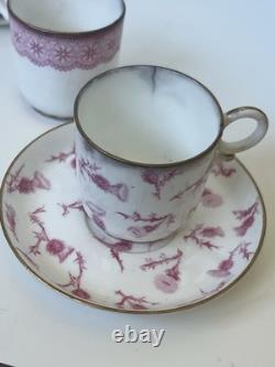 Antique 1883 Royal Worcester Demitasse Tea Set for Bailey Banks & Biddle As-Is