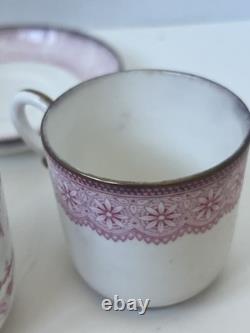 Antique 1883 Royal Worcester Demitasse Tea Set for Bailey Banks & Biddle As-Is