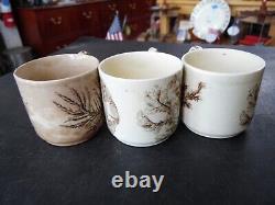 Antique 1883 Wedgwood Seaweed 4pc Demitasse Set