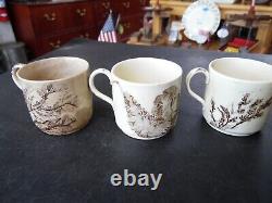 Antique 1883 Wedgwood Seaweed 4pc Demitasse Set