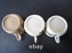 Antique 1883 Wedgwood Seaweed 4pc Demitasse Set