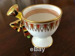 Antique 1900s GINORI Italy Hand Painted Demitasse Cup Saucer Kheveni Egyptomania