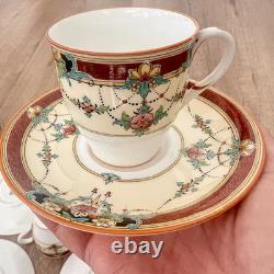 Antique 1920s Royal Worcester Daytona Red Demitasse Cups & Saucers, Set Of 12