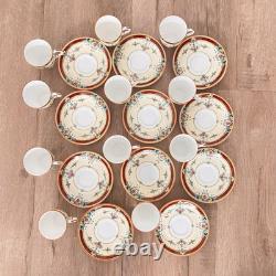 Antique 1920s Royal Worcester Daytona Red Demitasse Cups & Saucers, Set Of 12