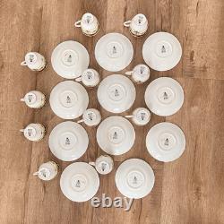 Antique 1920s Royal Worcester Daytona Red Demitasse Cups & Saucers, Set Of 12