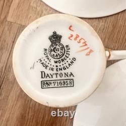 Antique 1920s Royal Worcester Daytona Red Demitasse Cups & Saucers, Set Of 12