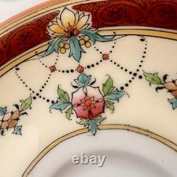 Antique 1920s Royal Worcester Daytona Red Demitasse Cups & Saucers, Set Of 12