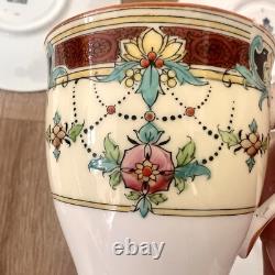 Antique 1920s Royal Worcester Daytona Red Demitasse Cups & Saucers, Set Of 12