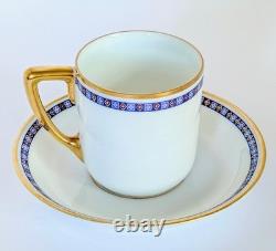 Antique 1924 Rosenthal Germany Demitasse Set Cobalt Gold Empire Pattern 5 Sets