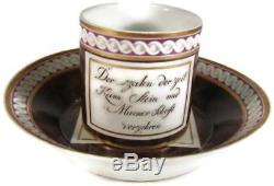 Antique 19C Nymphenburg Germany Cabinet Demitasse Cup & Saucer Tasse Untertasse