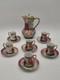 Antique 19th C C. S. Prussia Handpainted Demitasse Set 6 Cups Saucers Coffee Pot