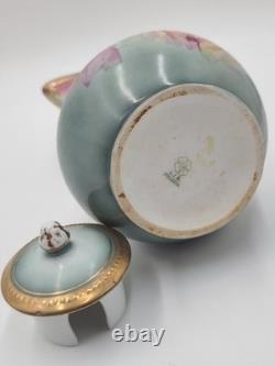 Antique 19th C C. S. Prussia Handpainted Demitasse Set 6 Cups Saucers Coffee Pot