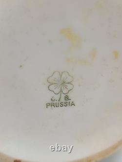 Antique 19th C C. S. Prussia Handpainted Demitasse Set 6 Cups Saucers Coffee Pot