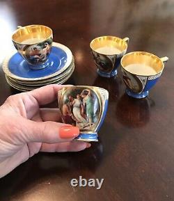 Antique 19th Century Royal Vienna Demitasse Cups And Saucers