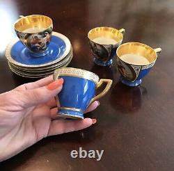 Antique 19th Century Royal Vienna Demitasse Cups And Saucers