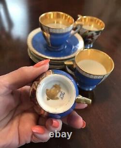 Antique 19th Century Royal Vienna Demitasse Cups And Saucers