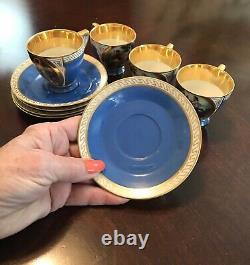 Antique 19th Century Royal Vienna Demitasse Cups And Saucers