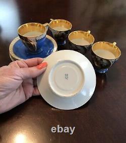 Antique 19th Century Royal Vienna Demitasse Cups And Saucers