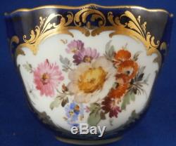 Antique 19thC Meissen Porcelain Cobalt & Floral Demitasse Cup & Saucer Porzellan