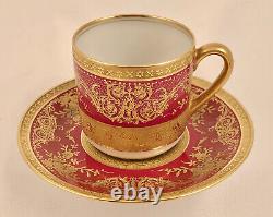 Antique Ahrenfeldt Limoges Demitasse Cup & Saucer, Richly Gilded