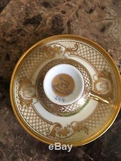 Antique Ambrosius Lamm Demitasse Scenic And Gold Demitasse Cup And Saucer