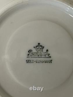Antique Art Deco Rosenthal Silver Overlay Red Cup/ Saucer Demitasse 1 1/2 Selb