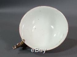 Antique Asian Porcelain Sterling Silver Holder Saucer Cup Demitasse Tea Set