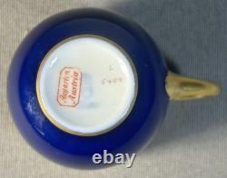 Antique Augarten Vienna Austria Demitasse Cup Saucer Set Cobalt Gold 5404 1930s