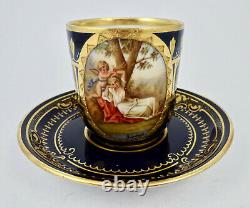 Antique Austrian Demitasse Cup & Saucer, Vienna Style