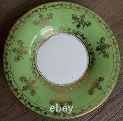 Antique Austrian Portrait Demitasse Cups Saucers Higgins Seiter Green Gold