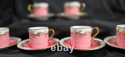 Antique Aynsley 5 Demitasse Cups & Saucers Sets Pompadour Pink C1728 c1891