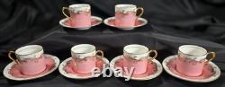 Antique Aynsley 5 Demitasse Cups & Saucers Sets Pompadour Pink C1728 c1891
