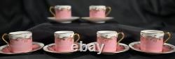 Antique Aynsley 5 Demitasse Cups & Saucers Sets Pompadour Pink C1728 c1891