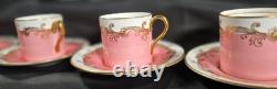 Antique Aynsley 5 Demitasse Cups & Saucers Sets Pompadour Pink C1728 c1891